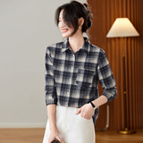 可风各磨毛衬衫59074P108K172.8韩版加厚磨毛格子衬衫，女装衬衫，可风各