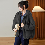 可风各棉服59081P180K228格纹拼接加棉连帽外套女，女装棉衣/棉服，可风各