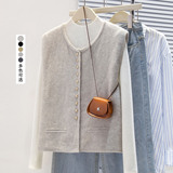 可风各针织马甲510032P40K64针织马甲背心韩版简约无袖款，女装马甲，可风各