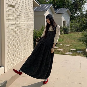 The East Tempt 韩国淑女气质感收腰显瘦毛衣吊带连衣裙衬衫套装