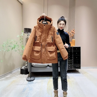 欧货冬季 百搭冲锋衣洋气棉衣棉袄 收腰加厚派克棉服女气质百搭工装