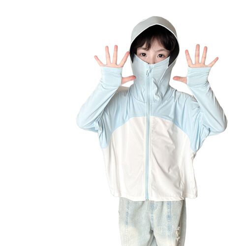 定做儿童防紫外线防晒衣兒童夏季外套冰丝防晒斗篷宝宝薄款男童夏