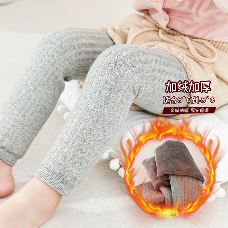 儿童连裤袜大PP女童打底裤一体绒外穿秋冬加绒加厚保暖婴儿连体袜