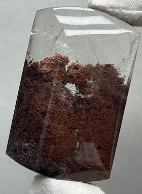 天然水晶包裹体红幽灵无事牌毛衣链吊坠幽灵深红做工精细一物一图