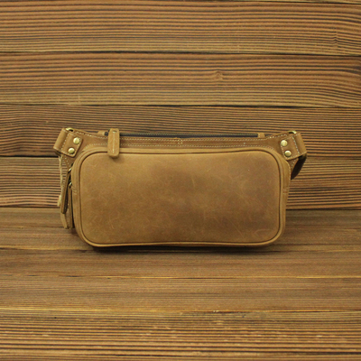 男士胸包原创真皮男包复古腰包