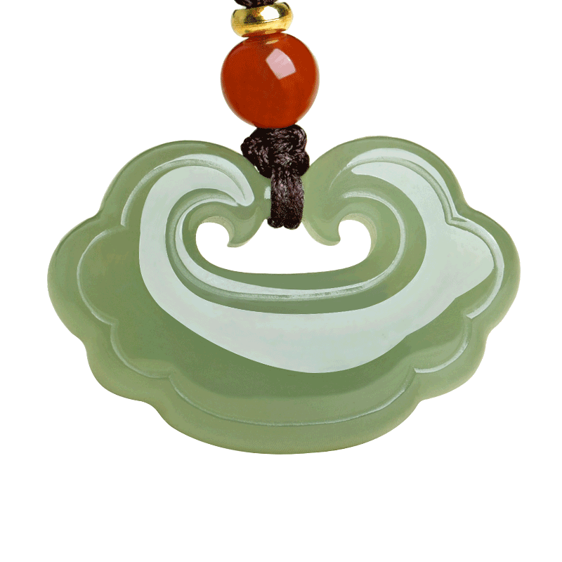 和田玉青玉长命锁吊坠挂件玉饰品