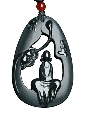 天然新疆和田玉悟道挂件吊坠项链