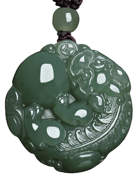 天然新疆和田玉貔貅吊坠青玉有求必应挂件男女款玉石项链饰品玉佩