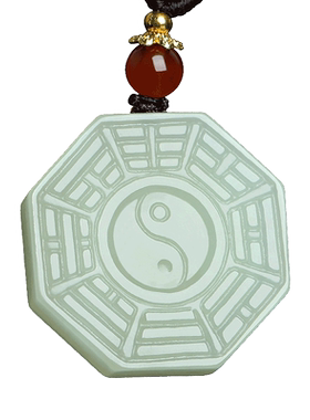 和田玉阴阳太极八卦吊坠男女款