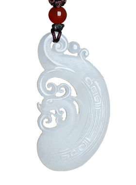 天然羊脂白玉龙凤挂件吊坠