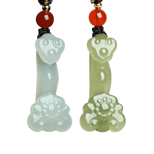 天然和田玉如意吊坠青玉吉祥如意挂件男女款玉石饰品玉佩玉器玉牌