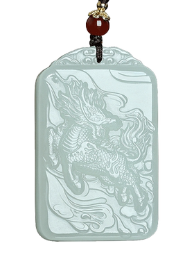 和田玉麒麟献瑞玉吊坠挂件玉佩