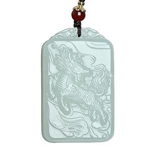 天然和田玉麒麟吊坠羊脂白玉麒麟献瑞挂件男女款饰品玉佩项坠玉牌