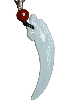 和田玉羊脂白玉祥龙吊坠挂件玉佩