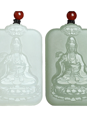 和田玉观音菩萨吊坠男款玉石饰品