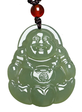 新疆和田玉女款保平纳福佛公吊坠