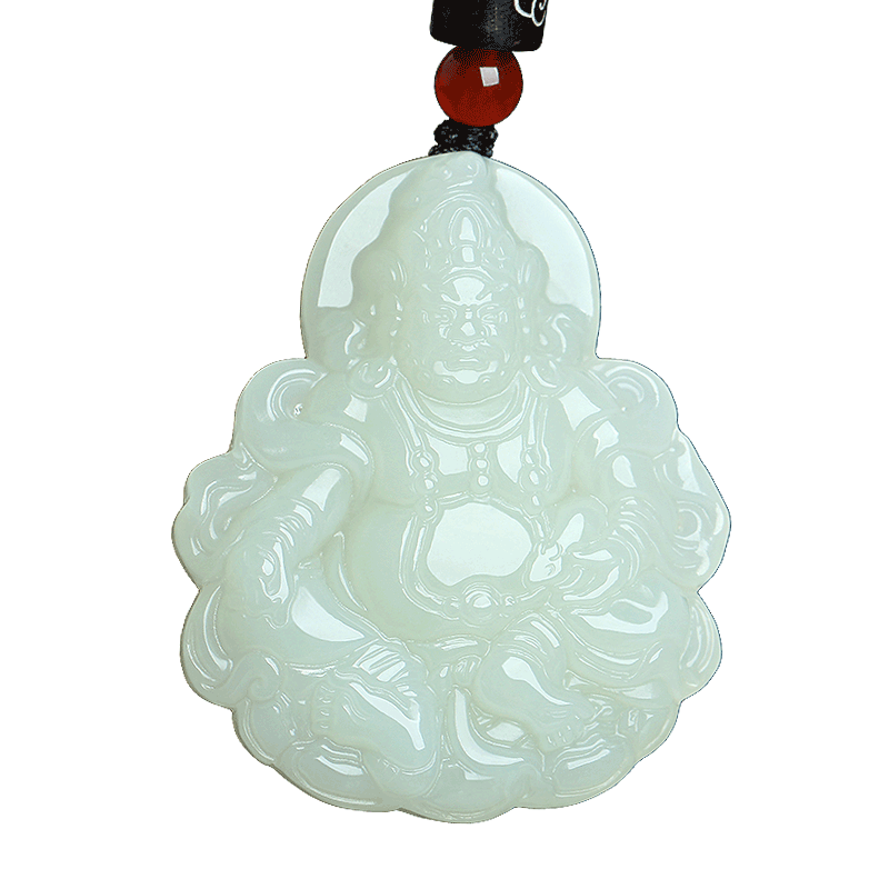 和田玉财神吊坠男女款玉项链饰品
