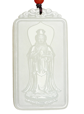 和田玉男士款普度众生观音吊坠