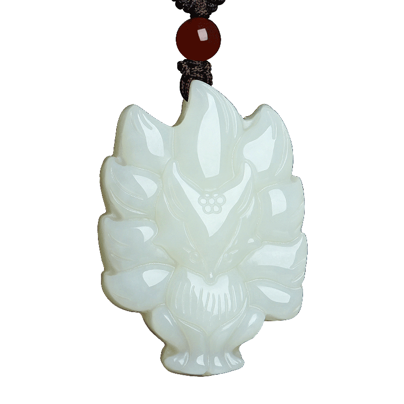 天然新疆和田玉狐狸吊坠男女款