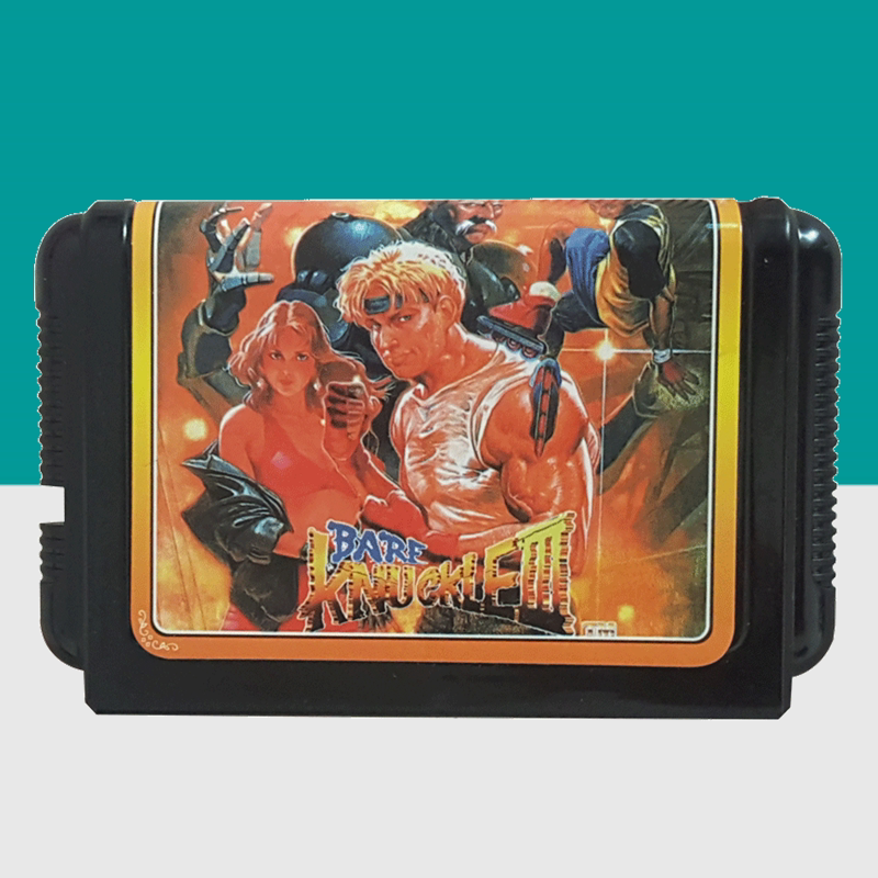 世嘉卡格斗四人组3怒之铁拳3怒火街头3黑卡16位sega游戏卡带