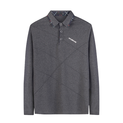 秋季薄款长袖t恤翻领宽松加大码