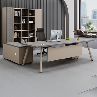 老板办公桌简约现代总裁桌经理室主管办公桌椅组合大班台办公家具