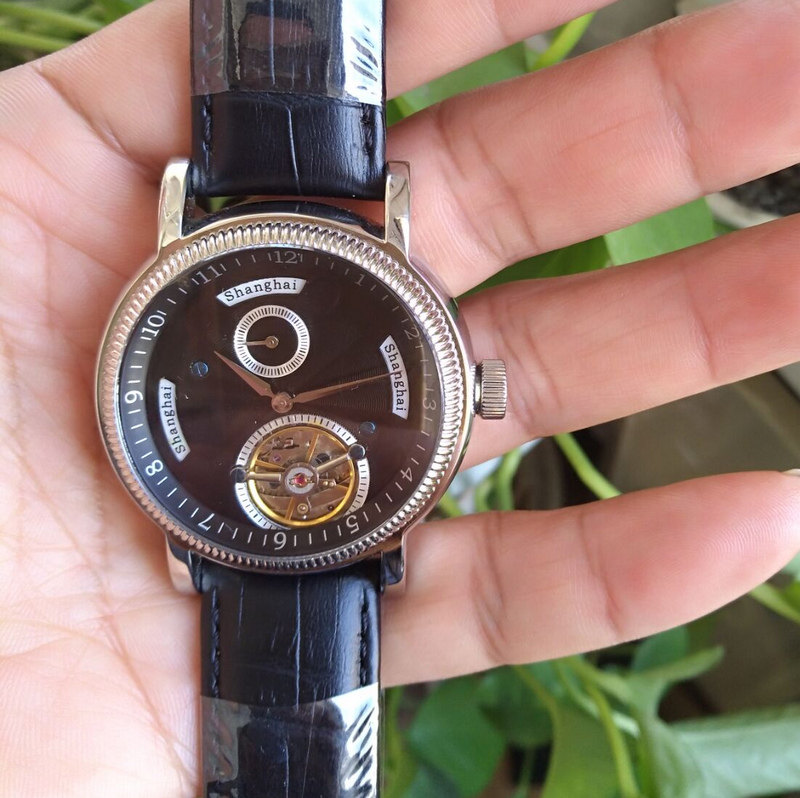 国产品牌手表陀飞轮机械男表露摆小秒时尚精钢腕表潮流国风男士表