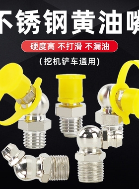 国标M6M8M10m12PT1/8带帽304不锈钢黄油嘴国标 挖机黄油嘴 直弯
