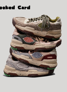 CROOKED CARD 25S 樱花粉火星鞋休闲风轻职中跟时尚休闲鞋百搭潮