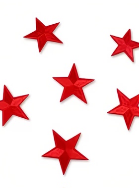 红色五角星刺绣布贴衣服帽子手账装饰图案绣花贴背胶简约厂家直销