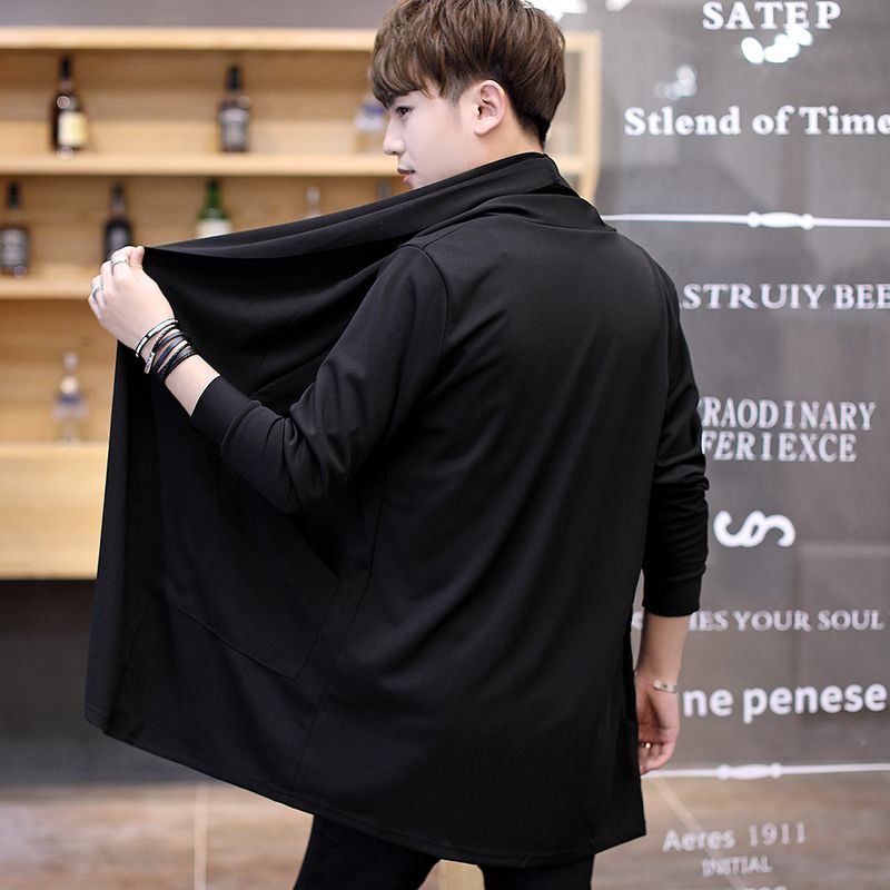 夏季风衣男中长款防晒男士薄款大衣帅气披风韩版学生外套潮流男装