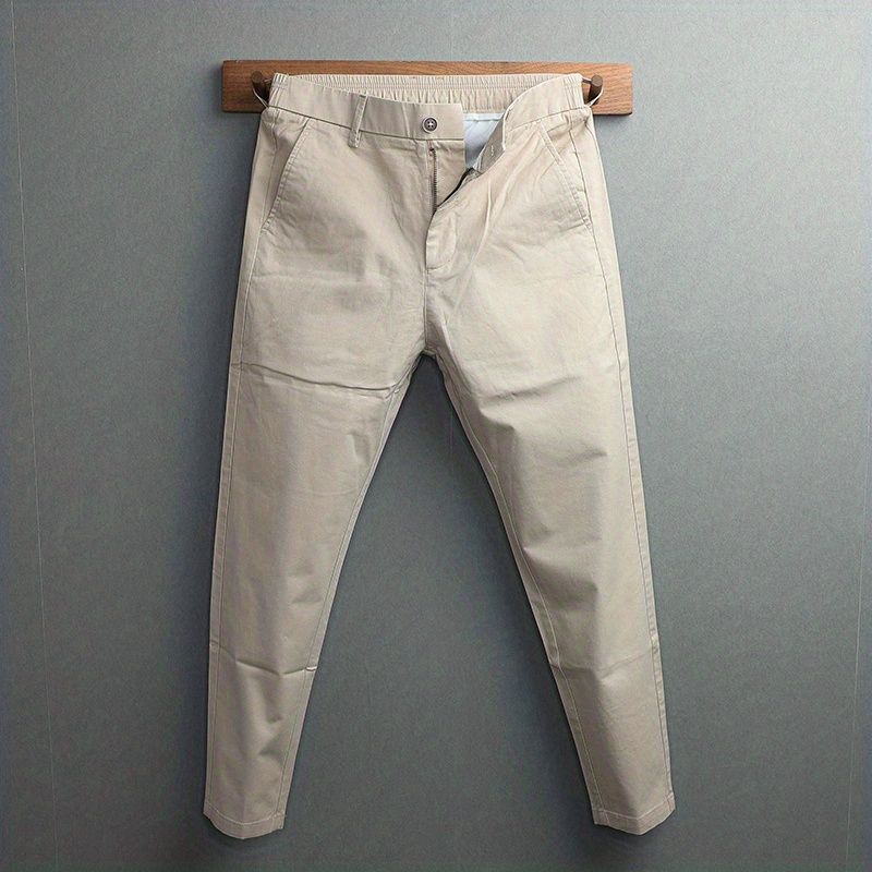 夏季新款纯棉休闲裤男士百搭韩版9九分小脚裤英伦风修身锥形裤子
