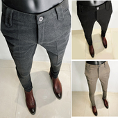 子 修身 男秋冬季 毛呢西裤 加厚潮西装 韩版 休闲长裤 小脚呢子裤 男士 裤