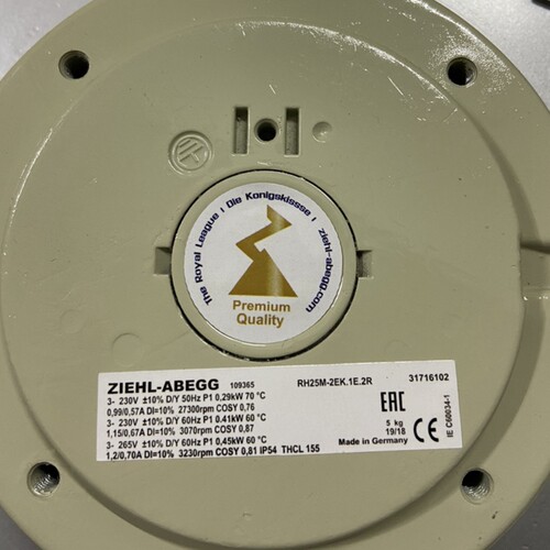 德国进口施乐百 ZIEHL-ABEGG RH25M-2EK.1E.2R 230V 风轮