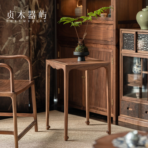 贞木器屿北美黑胡桃木方几
