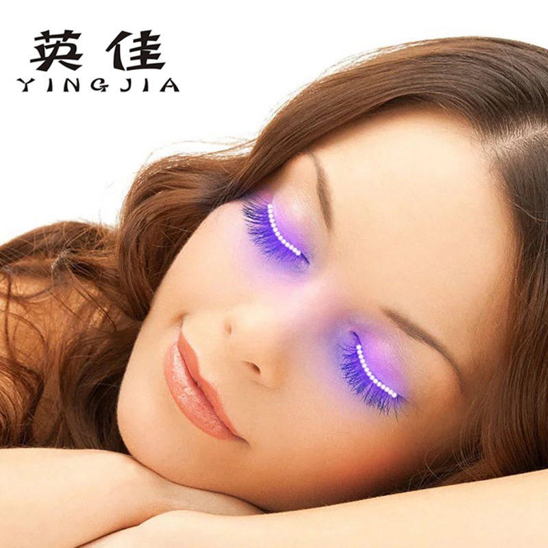 led眼线眼影灯发光睫毛发光双眼皮贴夜店派对下睫毛假闪光眼睫毛