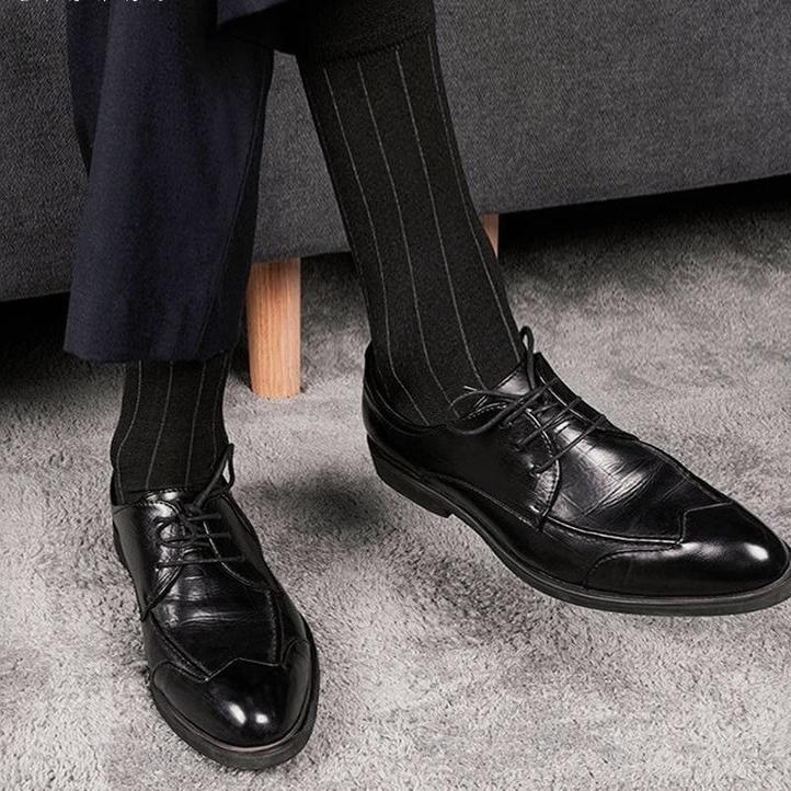 日本durgge黑色中筒男袜春秋季纯棉菱形条纹商务袜子男绅士透气袜