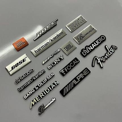 适用于汽车音响贴标Bose哈曼卡顿燕飞利仕喇叭装饰贴创意金属标志