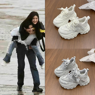 偷偷藏不住赵露思桑稚同款厚底运动老爹鞋爆款百搭休闲潮酷小白鞋
