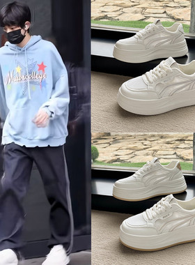 TF家族陈浚铭王橹杰同款巨好看板鞋厚底增高小白鞋百搭网面运动鞋