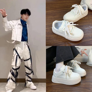 TNT马嘉祺丁程鑫同款原创小众厚底低帮鞋小白鞋子ins学生百搭板鞋