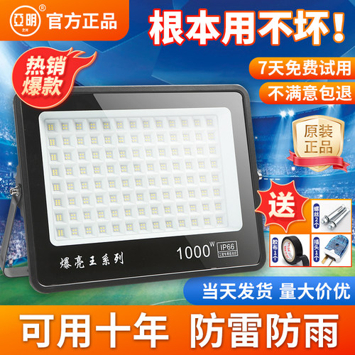 亚标LED户外照明庭院室外防水探照路灯工程工业车间厂房投光射灯