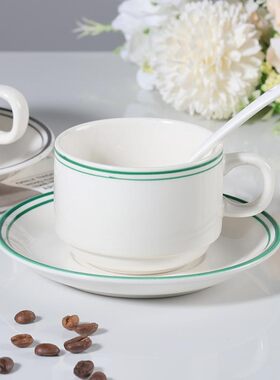 复古风陶瓷咖啡杯办公室桌面水杯早餐牛奶杯下午茶专用杯子定制