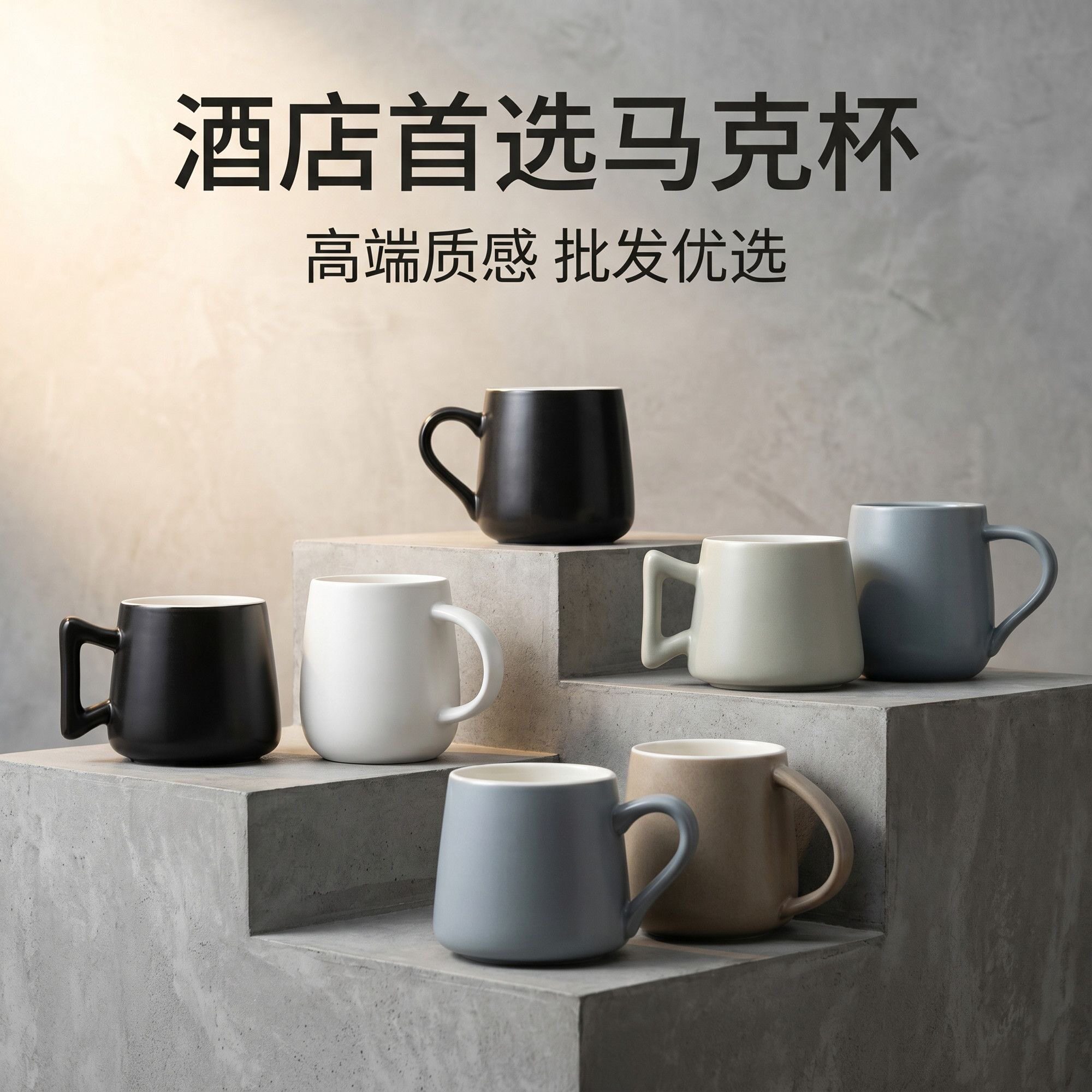 酒店客房陶瓷马克杯可定制LOGO图片