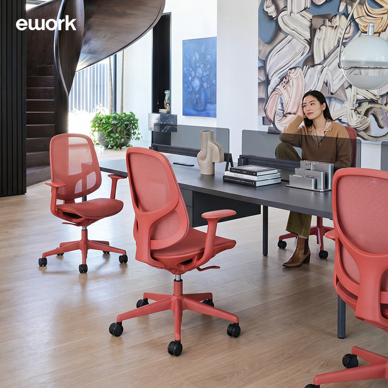 ework人体工学椅书房小户型护腰办公椅舒适久坐升降转椅职员椅图片