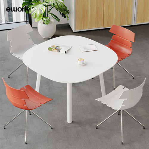 小型圆弧办公室洽谈桌简约现代接待会客会议桌家具休闲桌椅组合