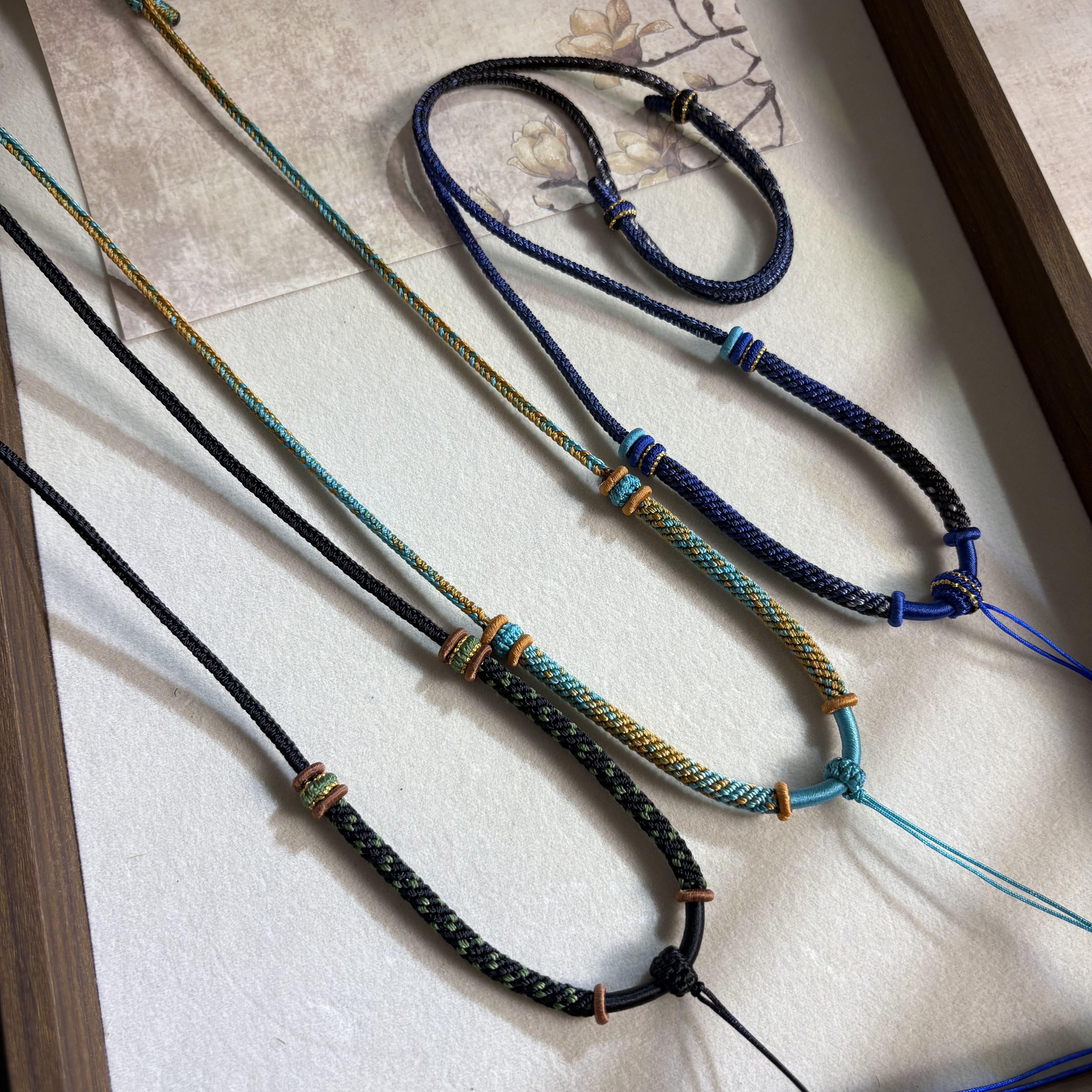 非金属布艺吊坠 毛衣链颈链纯手工时尚吊坠绳挂链编织彩色BG-048