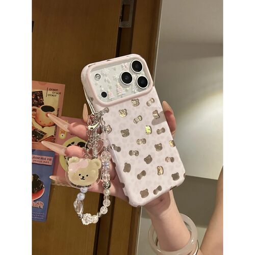 米.蝴蝶结小熊头像简约ins手机壳17promax保护iphone15女iPhone16pro双层iphone16卡通iPhone17苹果15pro