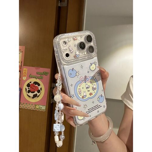 镶钻全包蓝色米菲兔简约ins手机壳17promax保护iphone15女iPhone16pro双层iphone16卡通iPhone17苹果15pro