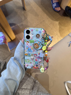 古早味淡蓝彩色拓麻酷儿合体16pro手机壳iPhone16 14promax防摔14保护套 15保护套15女全包iPhone15pro新款